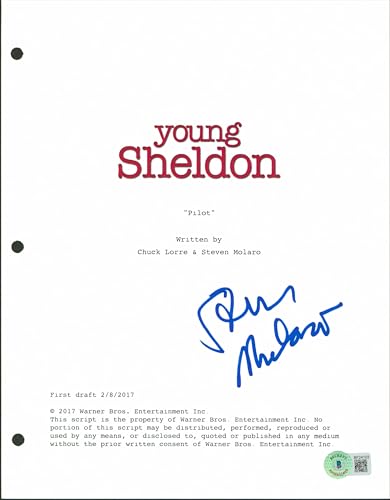 Steven Malaro Authentic Signed 8.5x11 Young Sheldon Script Cover BAS #BF24103