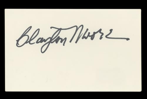Clayton Moore The Lone Ranger Authentic Signed 3x5 Index Card BAS #BL96564