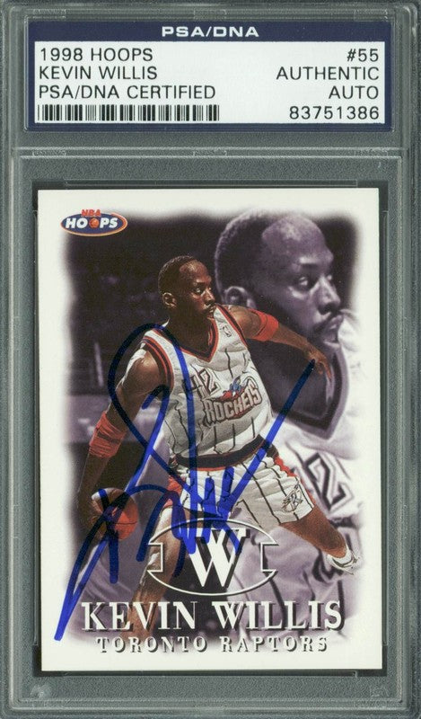 Rockets Kevin Willis Authentic Signed Card 1998 Hoops #55 PSA/DNA Slabbed
