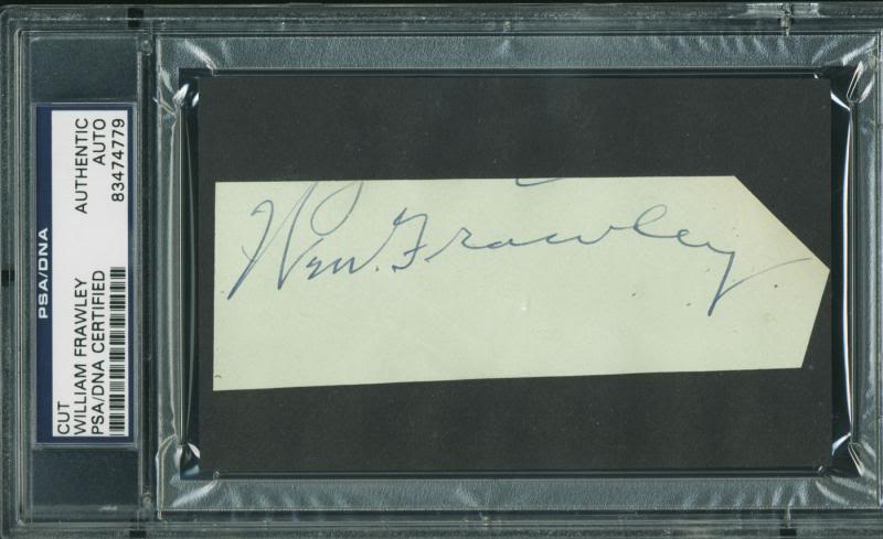 William Frawley Authentic Signed 1.75X5 Cut Autographed PSA/DNA Slabbed