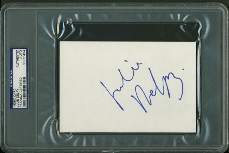 Julie Delpy Authentic Signed 4X6 Index Card Autographed PSA Slabbed #83050454
