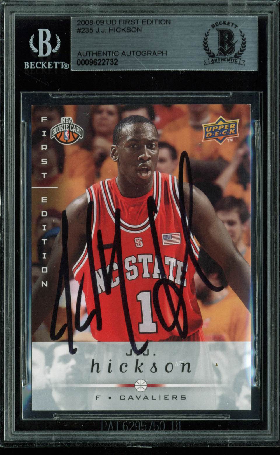 Cavaliers J.J. Hickson Signed Card 2008 UD First Edition RC #235 BAS Slabbed