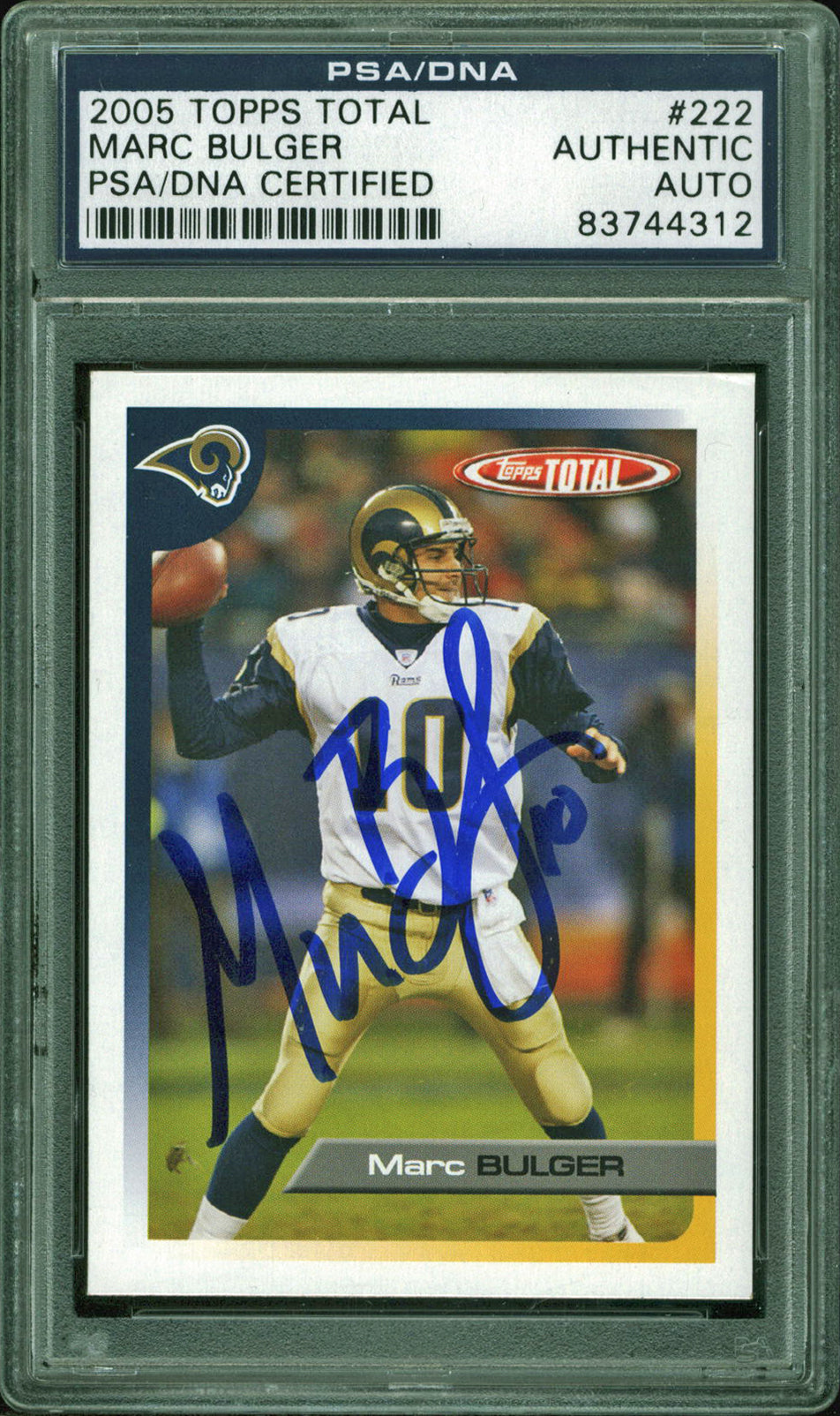 Rams Marc Bulger Signed 2005 Topps Total #222 Auto Card PSA Slabbed #83744312