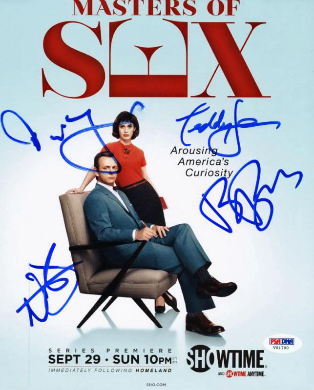 Masters Of Sex (4) Sears, Bridges, D'Agosto +1 Signed 8X10 Photo PSA/DNA #V01790