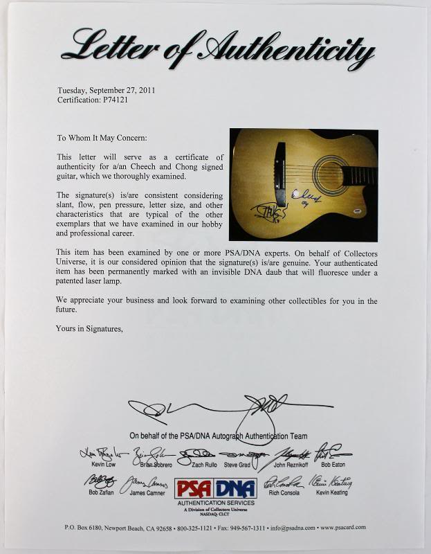 Cheech & Chong Up In Smoke Authentic Signed Guitar PSA/DNA #P74121