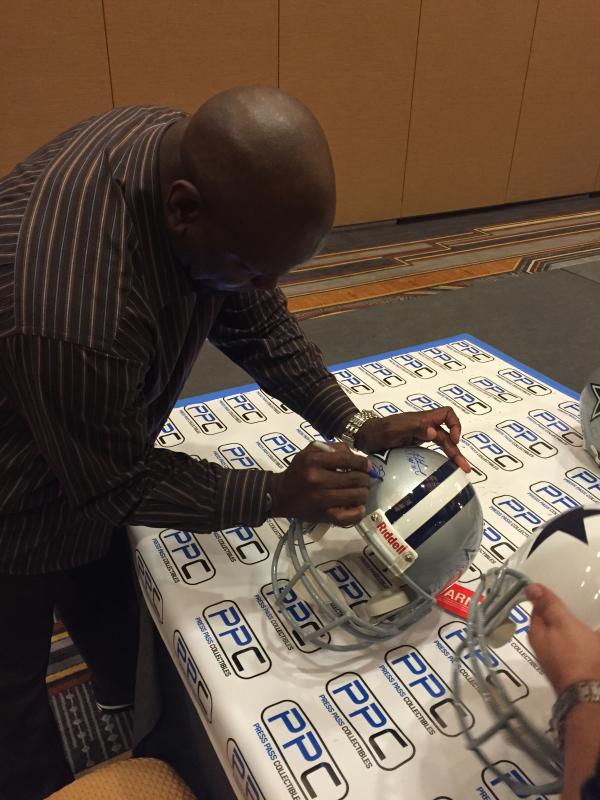 Cowboys Troy Aikman & Emmitt Smith Signed Full Size Rep White Helmet PSA/DNA