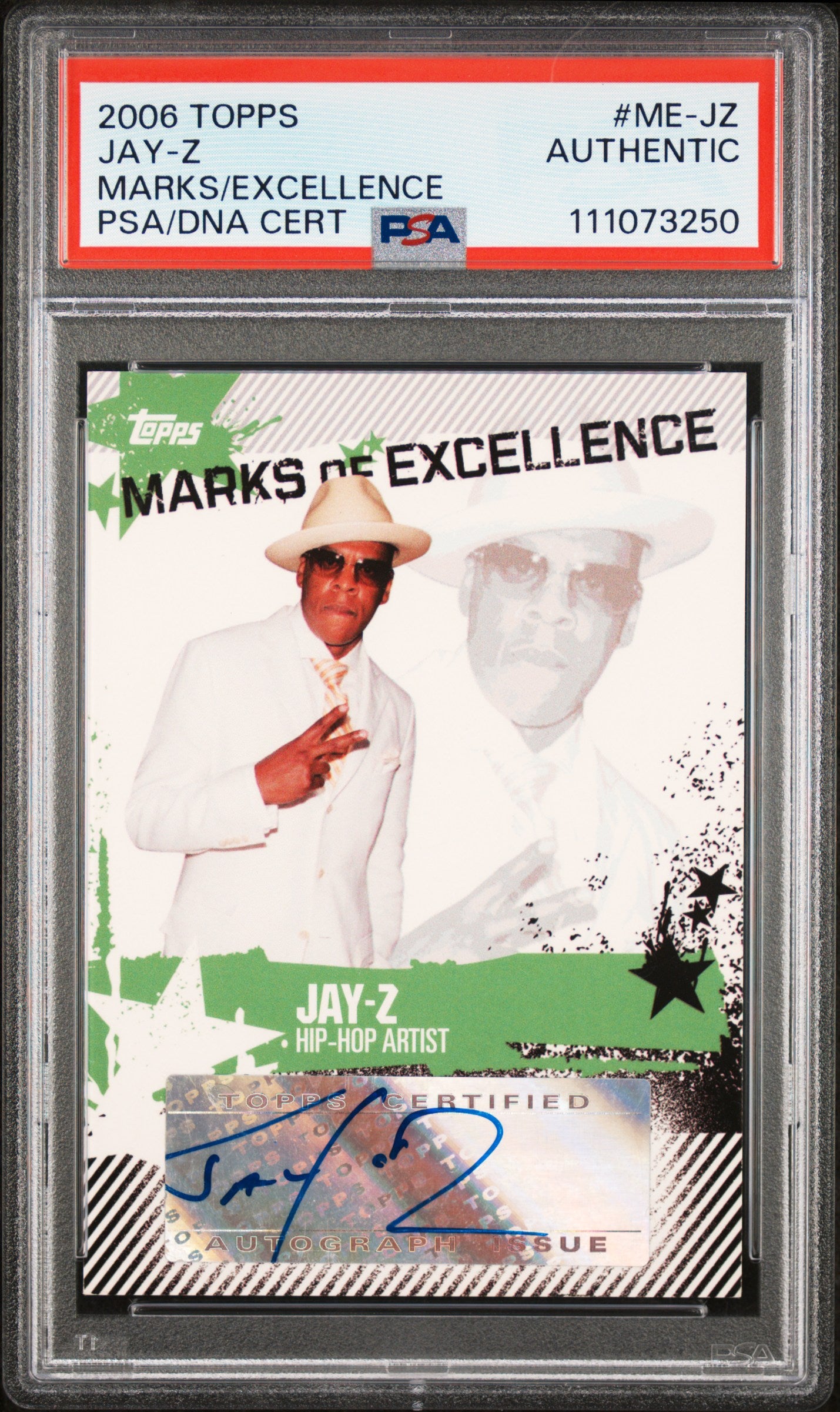 Jay-Z Authentic Signed 2006 Topps Marks Of Excellence #ME-JZ Card PSA/DNA Slab
