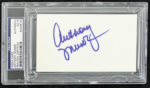 Bengals Anthony Munoz Authentic Signed 3X5 Index Card Autograph PSA/DNA Slabbed