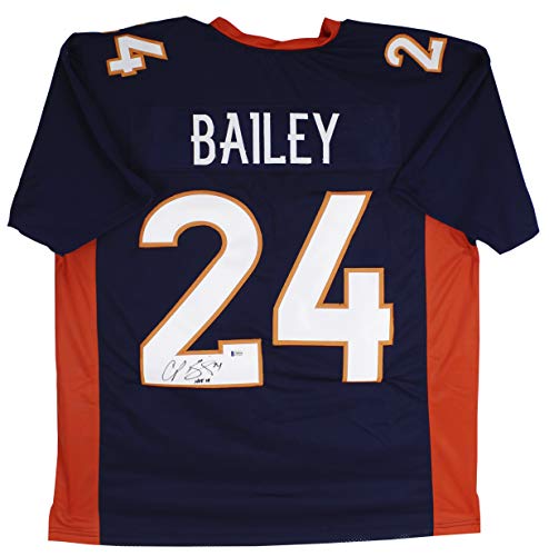 Champ Bailey "HOF 19" Authentic Signed Navy Blue Pro Style Jersey BAS Witnessed