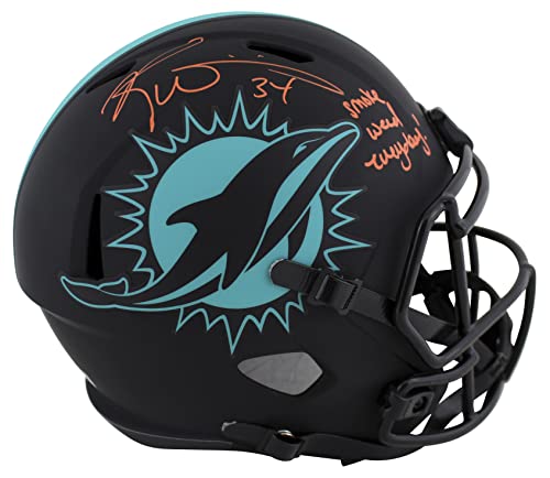 Dolphins Ricky Williams "SWE" Signed Eclipse Full Size Speed Rep Helmet BAS Wit