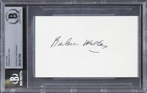 Barbara Walters The View Authentic Signed 3x5 Index Card BAS Slabbed 2