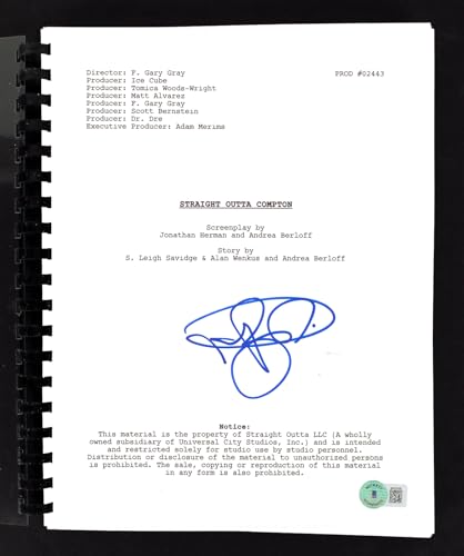 Neil Brown Jr. Straight Outta Compton Authentic Signed Movie Script BAS #BH33190