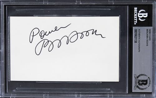 Benjamin Hooks Activist Authentic Signed 3x5 Index Card Autographed BAS Slabbed