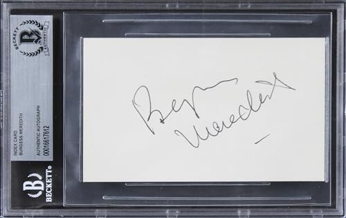 Burgess Meredith The Twilight Zone Authentic Signed 3x5 Index Card BAS Slabbed