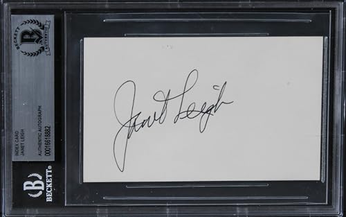Janet Leigh Psycho Ridge Signed 3x5 Index Card Autographed BAS Slabbed 1