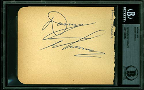 Danny Thomas The Danny Thomas Show Authentic Signed 4x5 Album Page BAS Slabbed