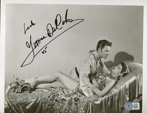 Yvonne De Carlo Song of Scheherazade "Luck" Signed 8x10 Photo BAS #BL81303