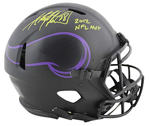 Vikings Adrian Peterson 2012 NFL MVP Signed Eclipse Proline F/S Speed Helmet BAS