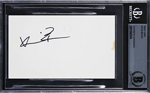 Kevin Bacon Footloose Authentic Signed 3x5 Index Card Autographed BAS Slabbed