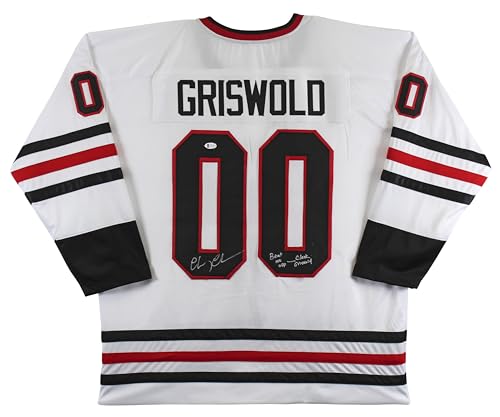 Chevy Chase Beat me off - Clark Griswold Authentic Signed Hockey Jersey BAS Wit