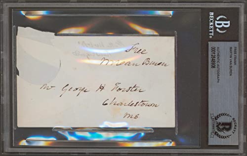 Martin Van Buren Authentic Signed 2.65x4.65 Free Frank Auto Graded 9 BAS Slabbed