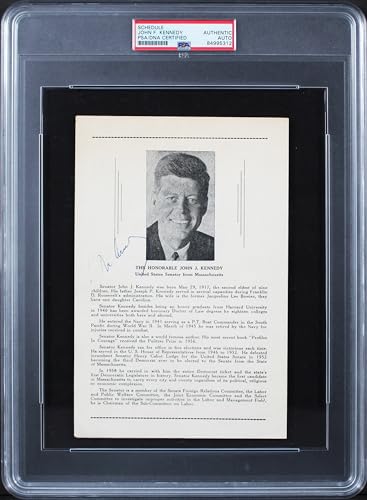 John F. Kennedy Authentic Signed 5.5x8.5 1959 Program Page PSA/DNA Slabbed
