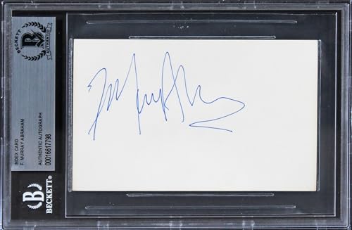 F. Murray Abraham The Grand Budapest Hotel Signed 3x5 Index Card BAS Slabbed