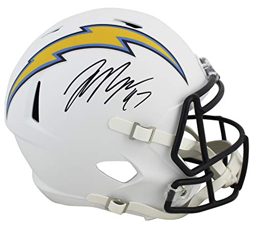 Chargers Joey Bosa Signed Flat White Full Size Speed Rep Helmet BAS Witnessed