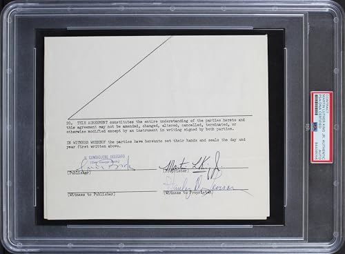Martin Luther King Jr. Authentic Signed 7x8.5 Partial Contract PSA/DNA Slabbed