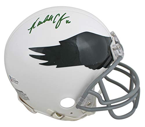 Eagles Randall Cunningham Signed 69-73 White Throwback Rep Mini Helmet BAS Wit