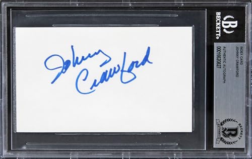 Johnny Crawford The Rifleman Authentic Signed 3x5 Index Card BAS Slabbed 3