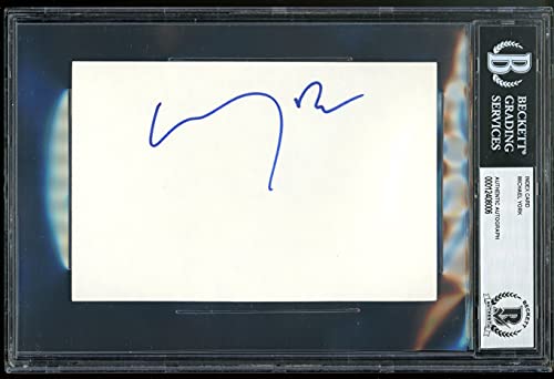 Michael York Romeo + Juliet Authentic Signed 4x6 Index Card BAS Slabbed