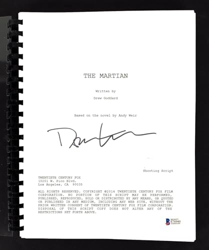 Drew Goddard The Martian Authentic Signed Movie Script Autographed BAS #E76940