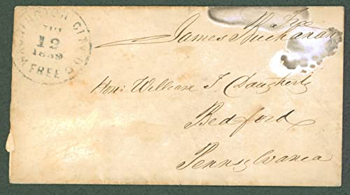 James Buchanan Authentic Signed 2.8x5.25 1859 Free Frank 1859 PSA/DNA #AL04047