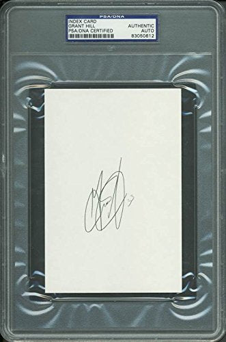 Pistons Grant Hill Authentic Signed 4X6 Index Card Autographed PSA/DNA Slabbed