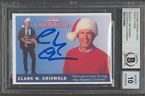 Chevy Chase Christmas Vacation Signed Custom Trading Card Auto 10! BAS Slabbed 4