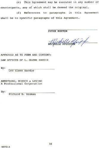 Michelle Pfeiffer Authentic Signed 8.5X11 2 Page 1989 Document PSA/DNA #I84856