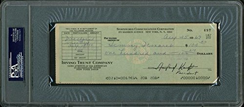 Jimmy Demaret Golf Authentic Signed 3X8.25 Aug 1969 Check PSA Slabbed #83554868