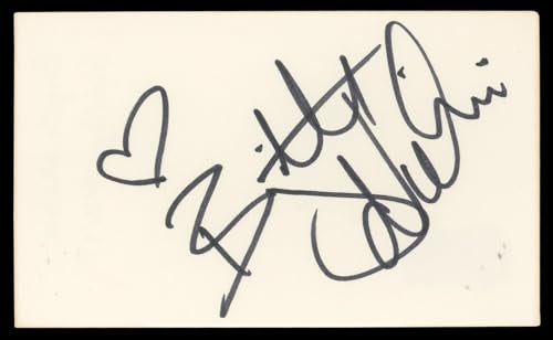 Brigitte Nielsen Red Sonja "Hearts" Authentic Signed 3x5 Index Card BAS #BN06506
