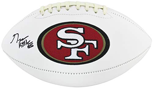 49ers George Kittle Authentic Signed White Panel Logo Football BAS Witnessed