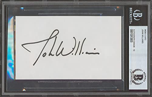 John WIlliams Star Wars Signed 3x5 Index Card Auto Graded Gem 10! BAS Slabbed
