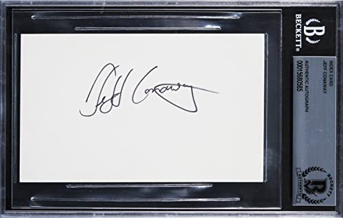 Jeff Conaway Taxi Authentic Signed 3x5 Index Card Autographed BAS Slabbed 1