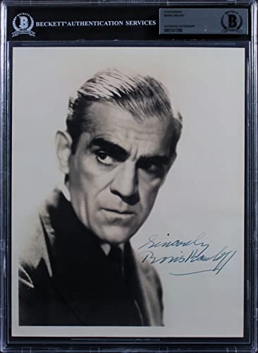 Boris Karloff Dracula Sincerely Authentic Signed 8x10 Photo BAS Slabbed