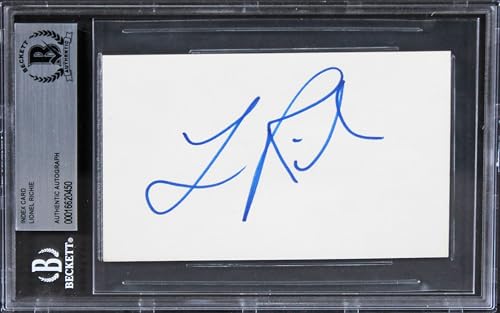 Lionel Richie American Idol Authentic Signed 3x5 Index Card BAS Slabbed 1