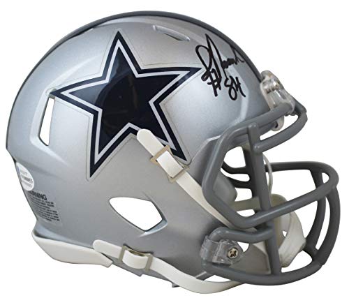 Cowboys Jay Novacek Authentic Signed Silver Speed Mini Helmet BAS Witnessed
