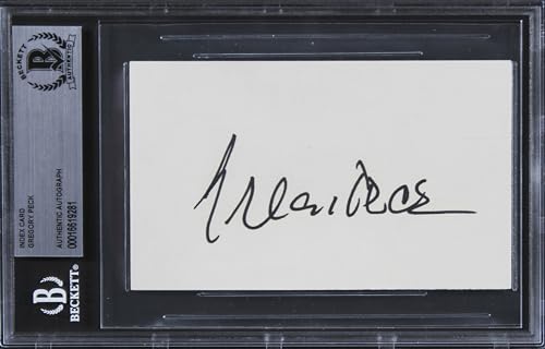 Gregory Peck To Kill a Mockingbird Authentic Signed 3x5 Index Card BAS Slabbed