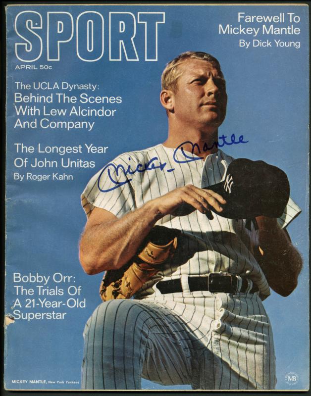 Yankees Mickey Mantle Signed Sport Magazine Auto Graded Gem Mint 10! PSA #X03399