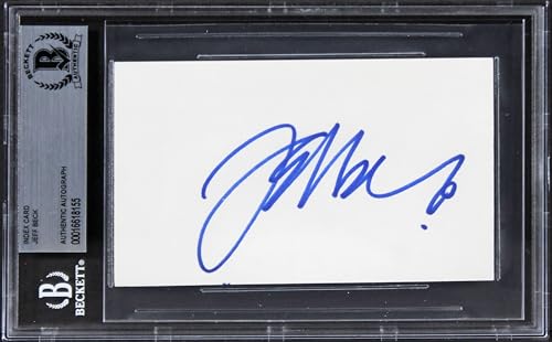 Jeff Beck Musician Authentic Signed 3x5 Index Card Autographed BAS Slabbed