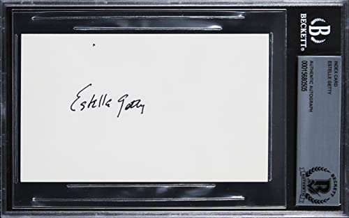 Estelle Getty The Golden Girls Authentic Signed 3x5 Index Card BAS Slabbed 1