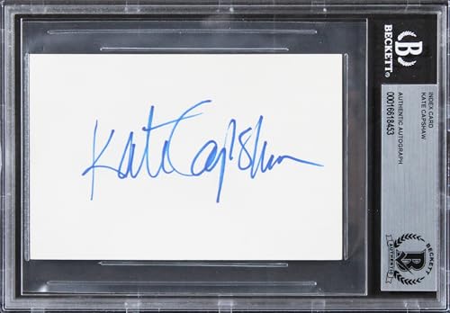 Kate Capshaw Indiana Jones Authentic Signed 3x5 Index Card BAS Slabbed 4